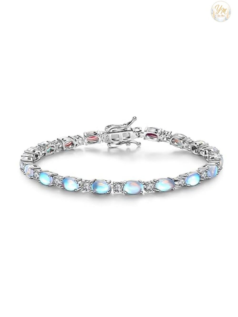 Sterling Silver Birthstone Tennis Bracelet Oval Simulated Gemstone Fine Jewelry